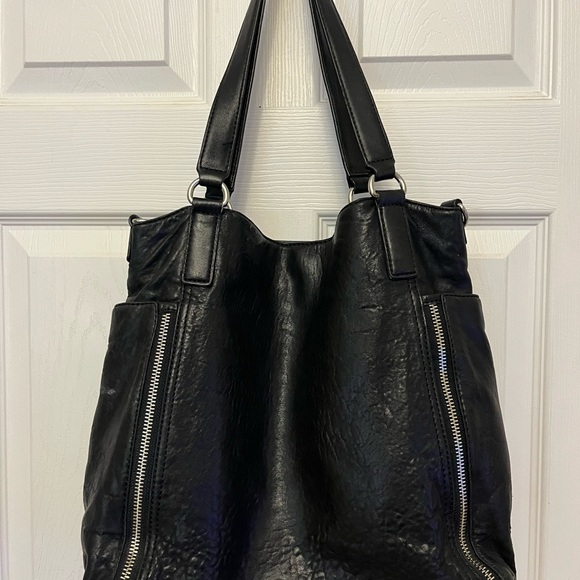 Michael Kors Black Shoulder Bag with Zipper Accents - leather. - Picture 5 of 5